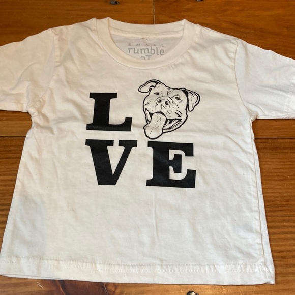 NWOT! SMALL RUMBLE 2T Screenprinted T-Shirt Tee Pitbull Dog Organic SS - Picture 4 of 10